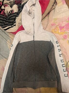 Xersion Girls' Gray and Light Gray Full-Zip Hoodie Jacket